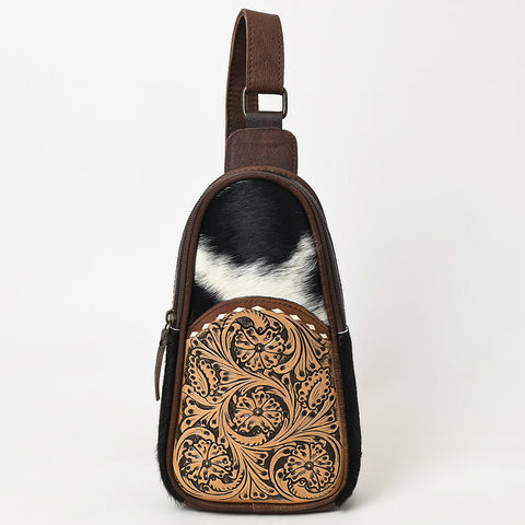 OHG187 Sling Hand Tooled Genuine western Leather women bag