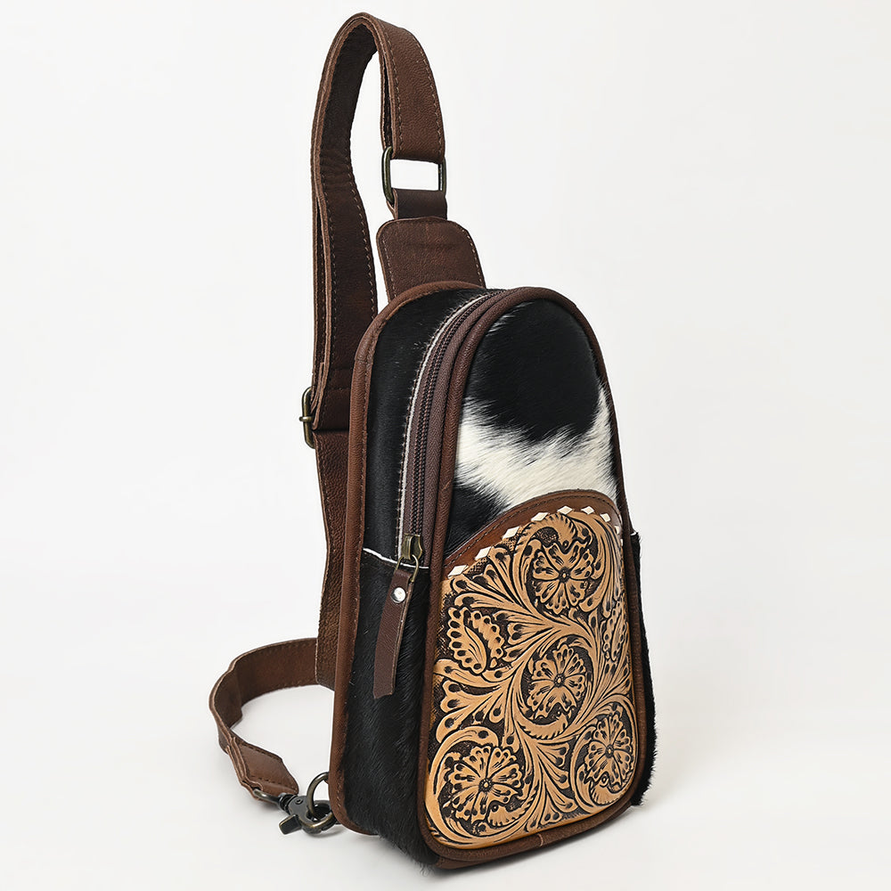 OHG187 Sling Hand Tooled Genuine western Leather women bag