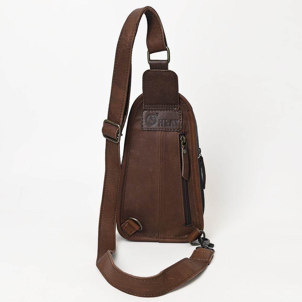 OHG187 Sling Hand Tooled Genuine western Leather women bag