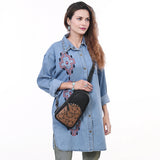 OHG188 Sling Hand Tooled Genuine Western Leather Women Bag