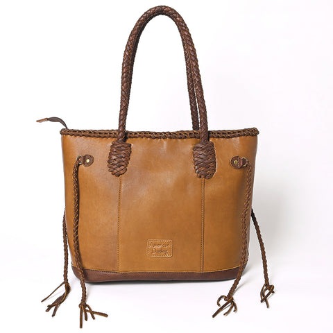 ADBGM328 Handmade Leather Crossbody Bag with Braided Edges - Western Compact Purse