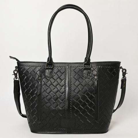 American Darling Hand Tooled Western Leather Tote Bag with Floral Carving & Tassel ï¿½ Genuine Leather