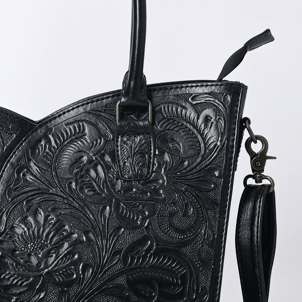 ADBG1473 Hand-Tooled Leather Tote Bag - Western Floral Dual Carry by American Darling