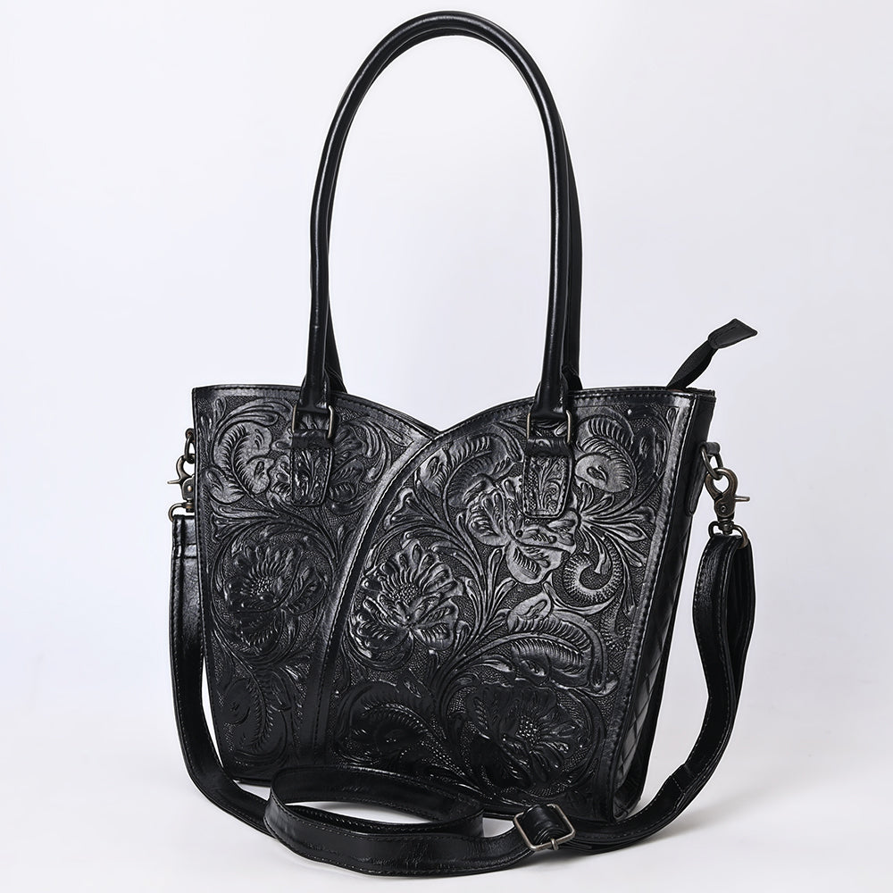 ADBG1473 Hand-Tooled Leather Tote Bag - Western Floral Dual Carry by American Darling