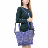ADBG1473 Hand-Tooled Leather Tote Bag - Western Floral Dual Carry by American Darling