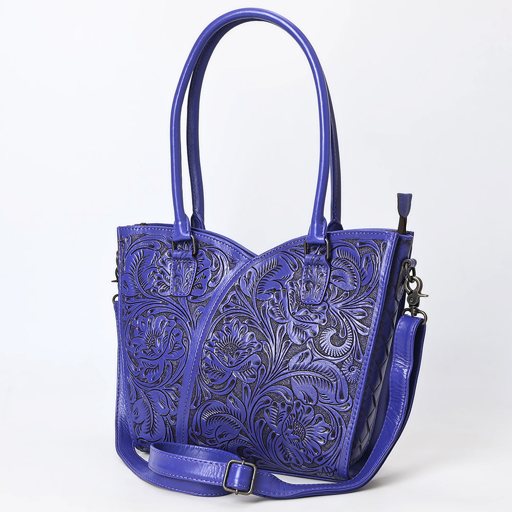 ADBG1473 Hand-Tooled Leather Tote Bag - Western Floral Dual Carry by American Darling