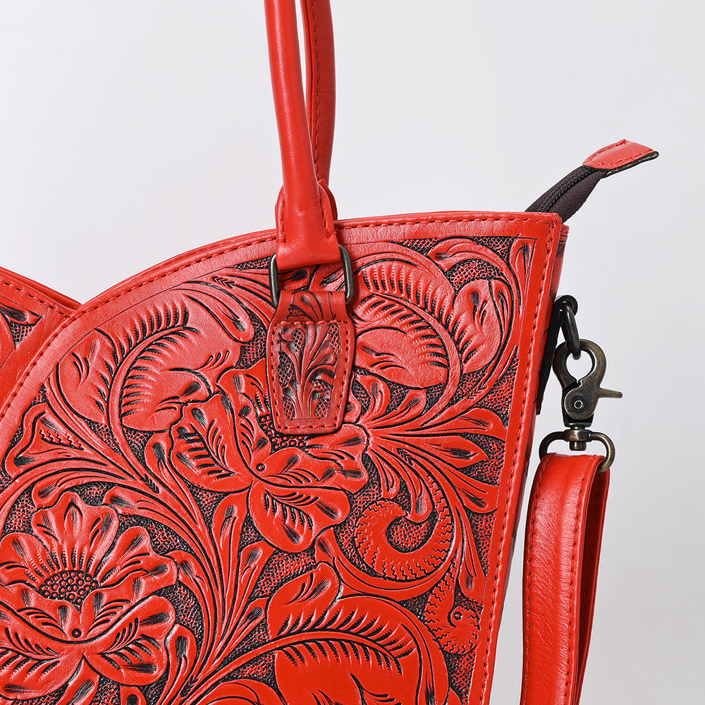 ADBG1473 Hand-Tooled Leather Tote Bag - Western Floral Dual Carry by American Darling