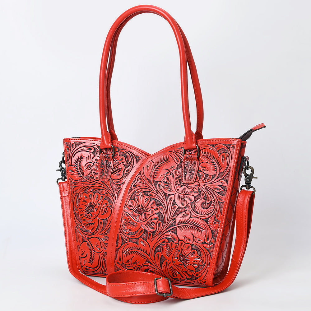 ADBG1473 Hand-Tooled Leather Tote Bag - Western Floral Dual Carry by American Darling