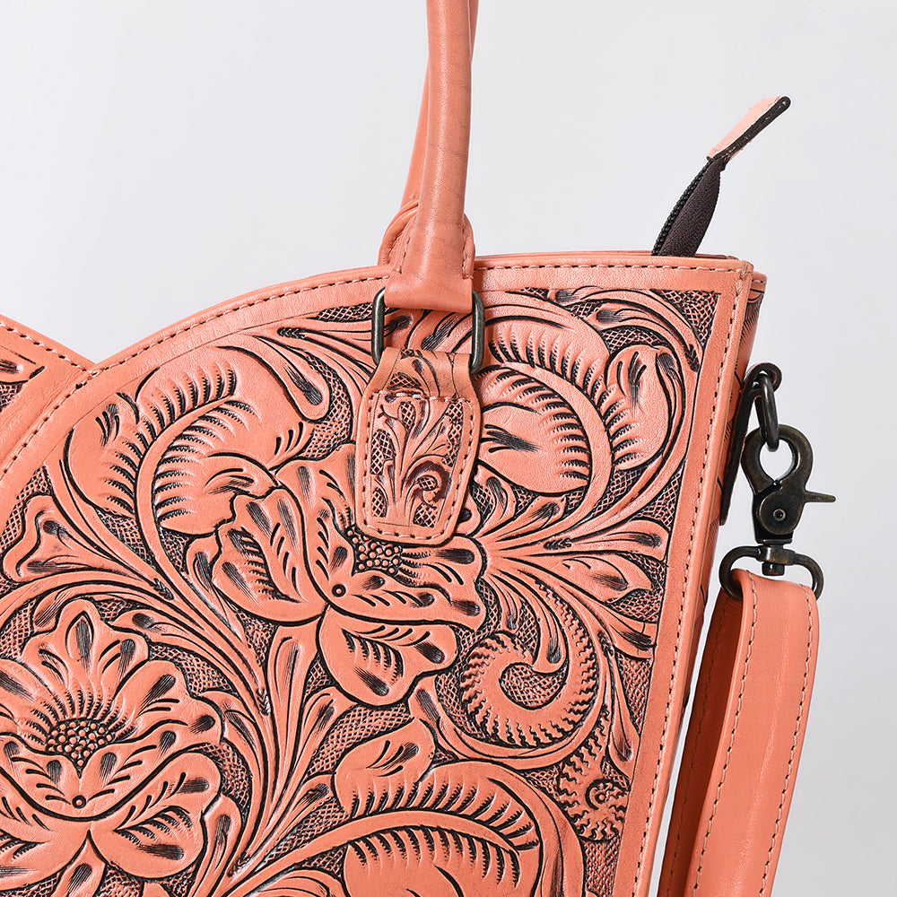ADBG1473 Hand-Tooled Leather Tote Bag - Western Floral Dual Carry by American Darling