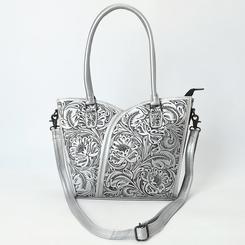 ADBG1473 Hand-Tooled Leather Tote Bag - Western Floral Dual Carry by American Darling