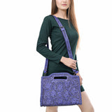 ADBG1474 Hand-Tooled Leather Western Crossbody Bag with Floral Design & Braided Edges