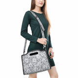 ADBG1474 Hand-Tooled Leather Western Crossbody Bag with Floral Design & Braided Edges