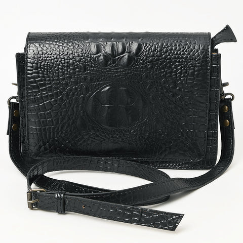 American Darling Western Crossbody Bag Crocodile Embossed Genuine Leather
