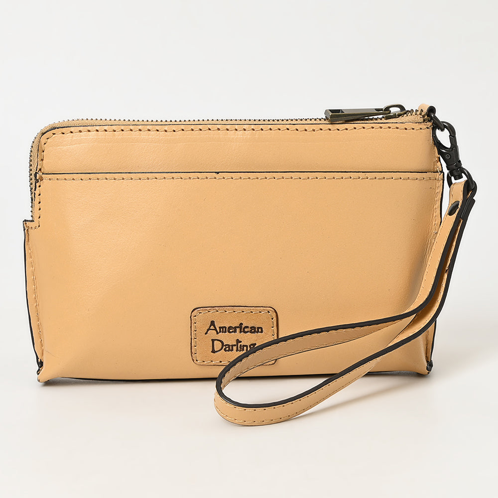 ADBGZ844 Hand-Tooled Genuine Leather Wristlet Wallet American Darling