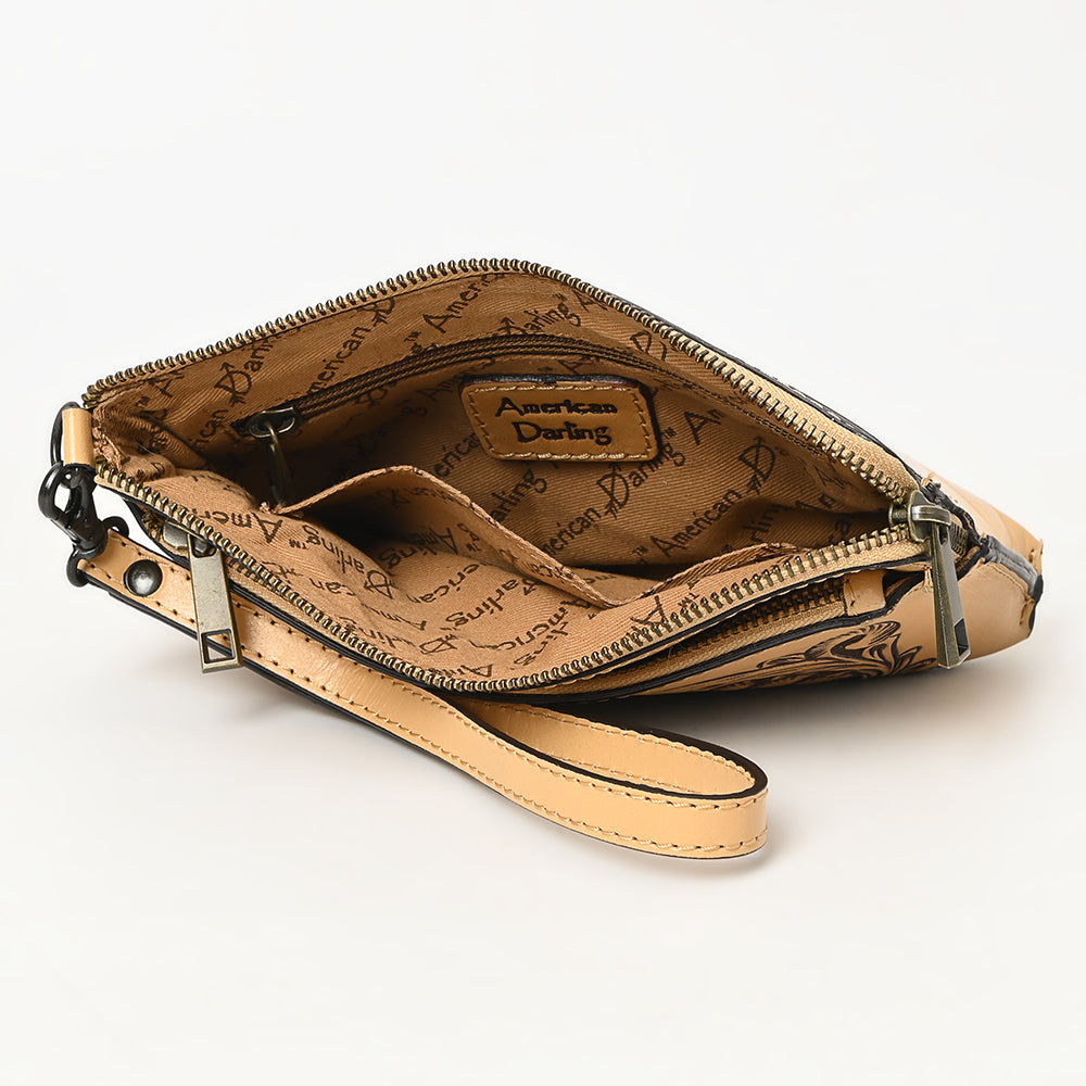 ADBGZ844 Hand-Tooled Genuine Leather Wristlet Wallet American Darling