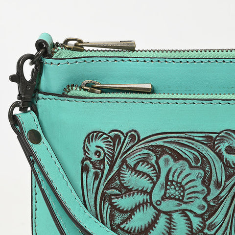 ADBGZ844 Hand-Tooled Genuine Leather Wristlet Wallet American Darling