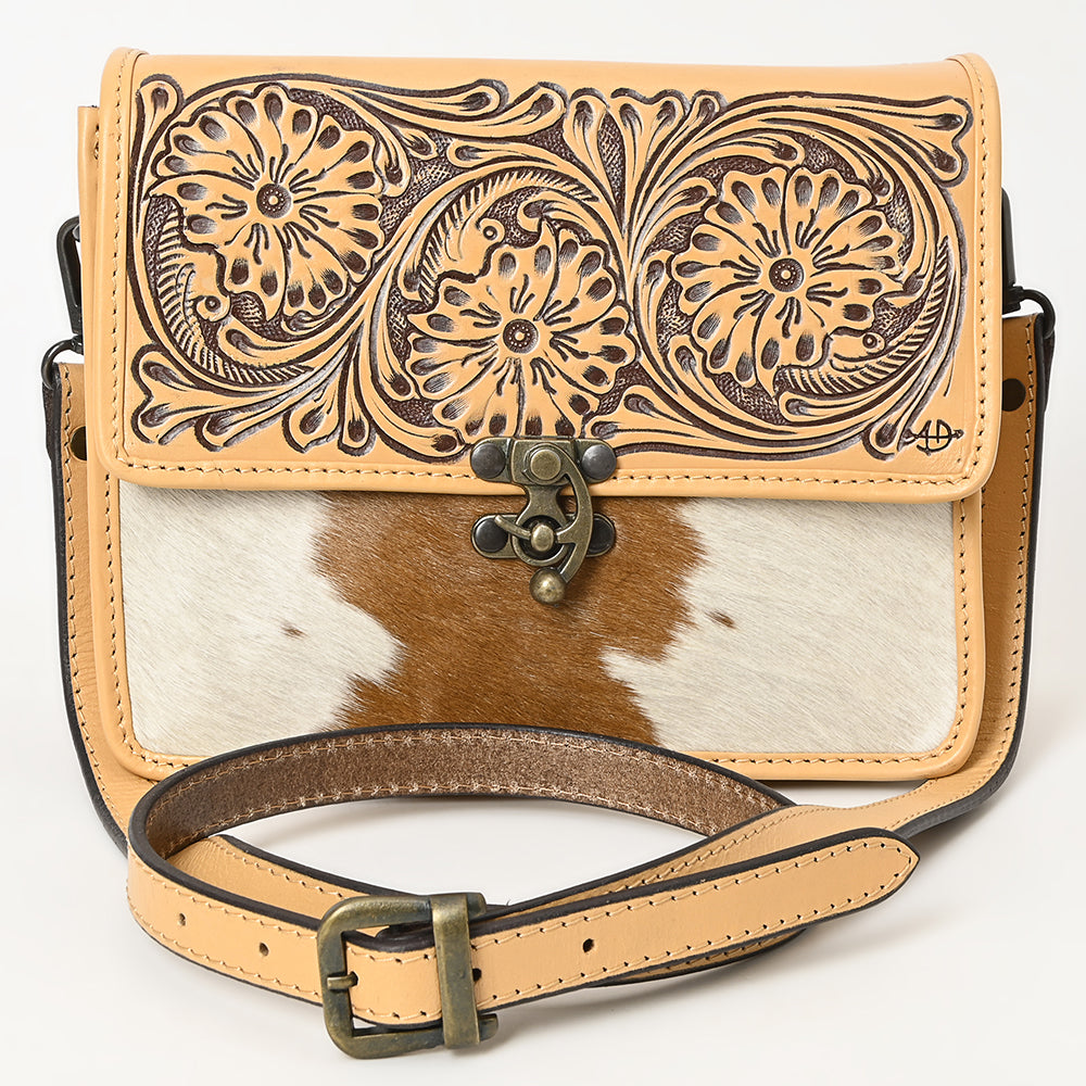 ADBGZ847 Western Cowhide & Hand-Tooled Leather Crossbody Bag American Darling