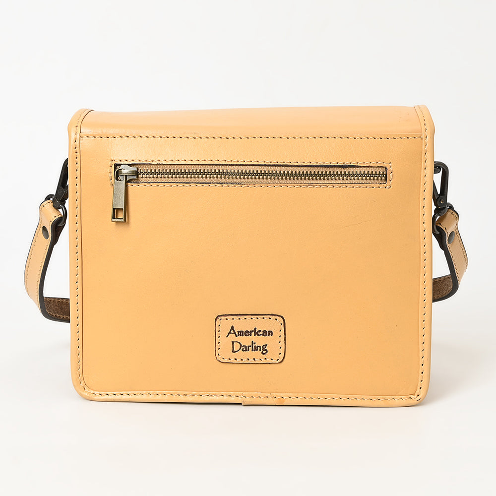 ADBGZ847 Western Cowhide & Hand-Tooled Leather Crossbody Bag American Darling