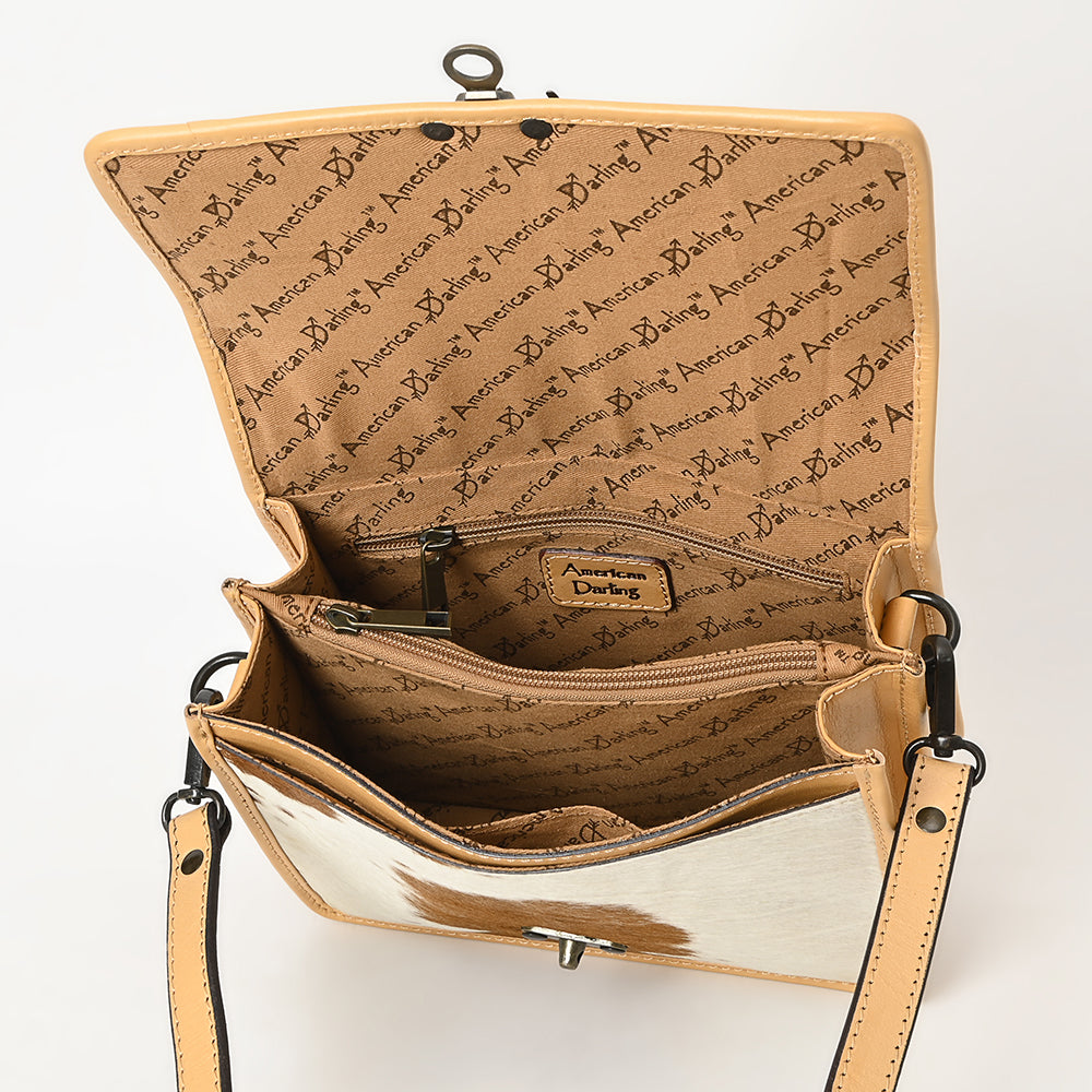 ADBGZ847 Western Cowhide & Hand-Tooled Leather Crossbody Bag American Darling