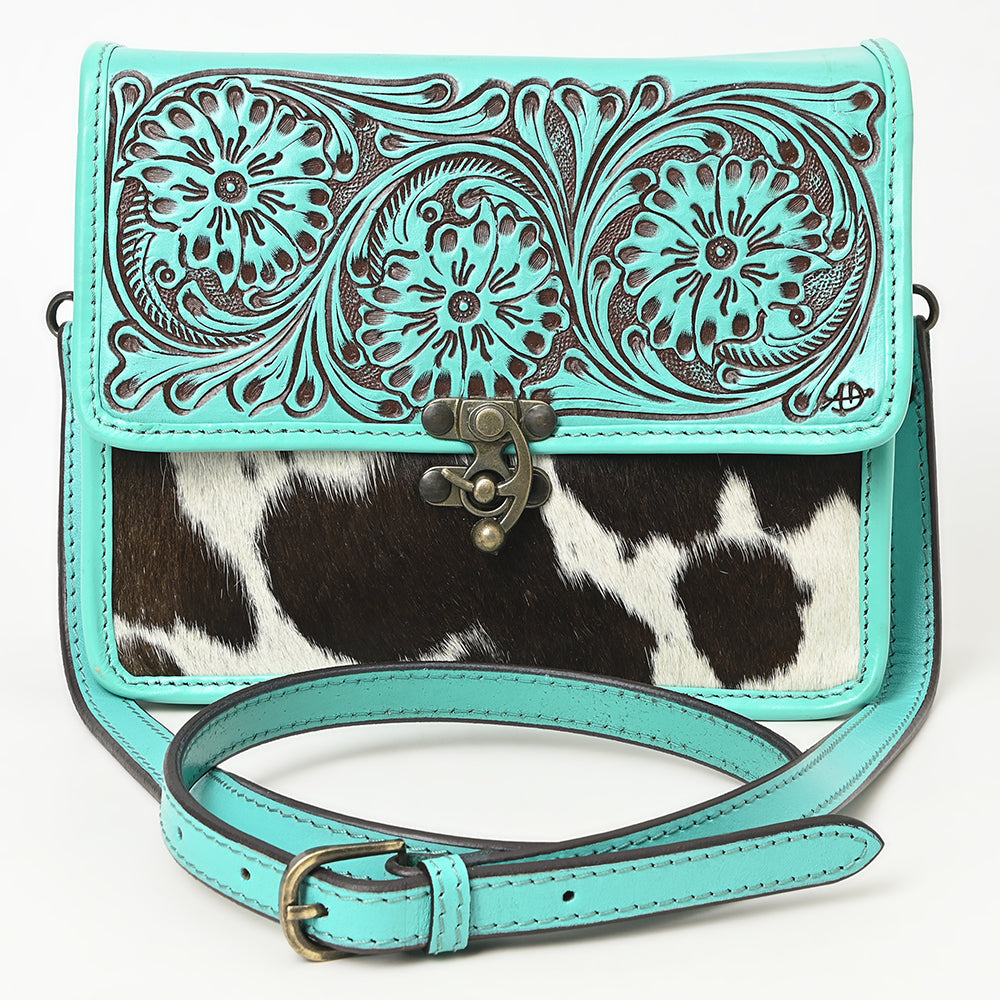 ADBGZ847 Western Cowhide & Hand-Tooled Leather Crossbody Bag American Darling
