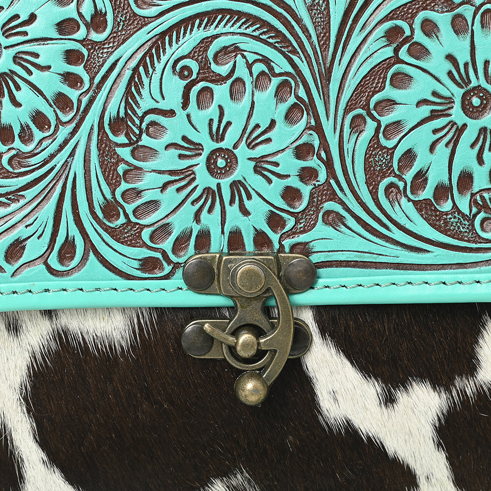 ADBGZ847 Western Cowhide & Hand-Tooled Leather Crossbody Bag American Darling