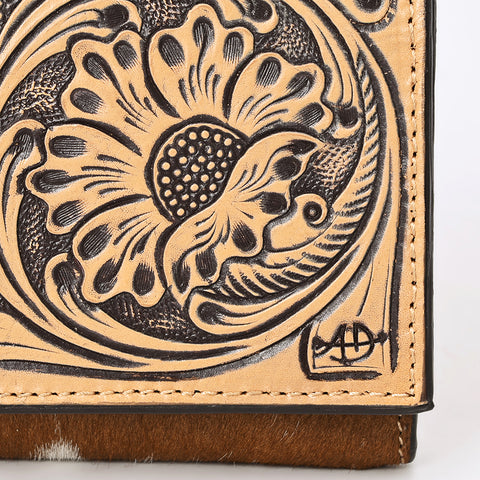ADBGZ848 Hand-Tooled Leather & Cowhide Women Western Wallet American Darling