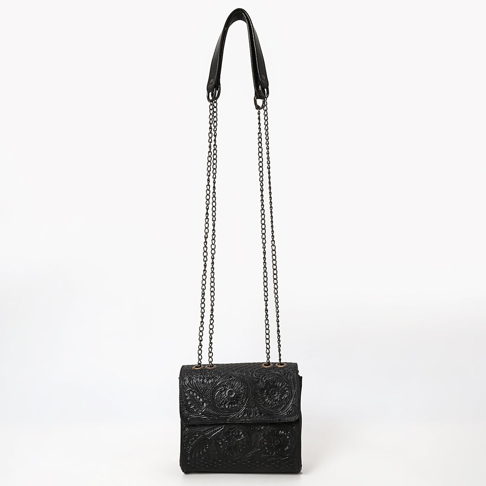 ADBGZ852 Black Tooled Leather Chain Crossbody Bag American Darling