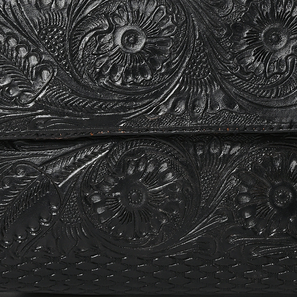 ADBGZ852 Black Tooled Leather Chain Crossbody Bag American Darling