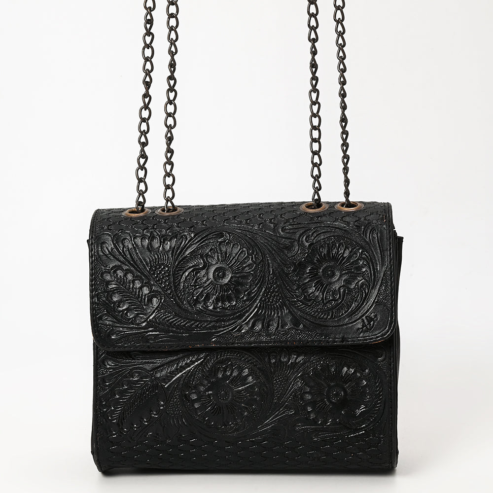 ADBGZ852 Black Tooled Leather Chain Crossbody Bag American Darling