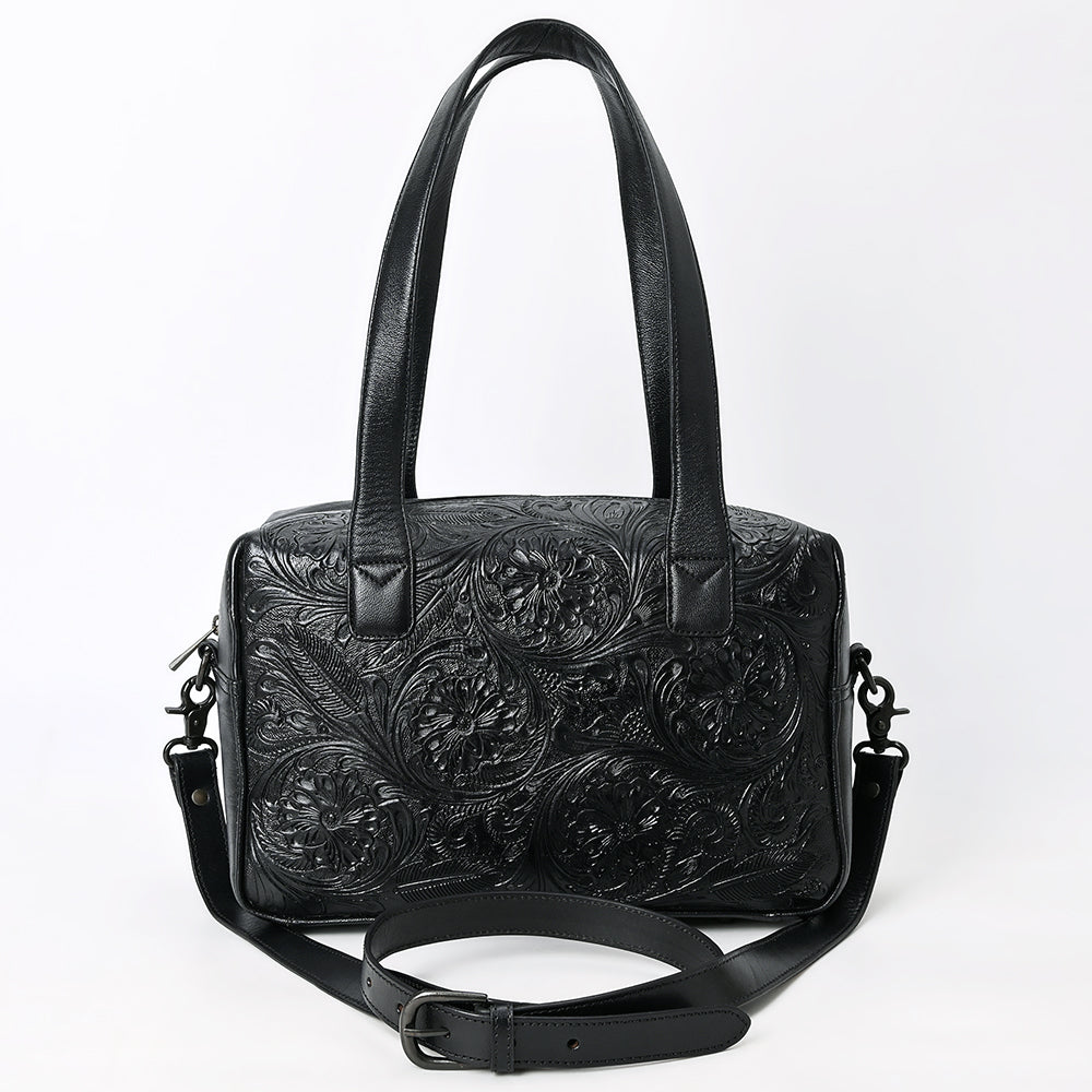 ADBGZ856 Black Tooled Leather Tote with Dual Handles American Darling