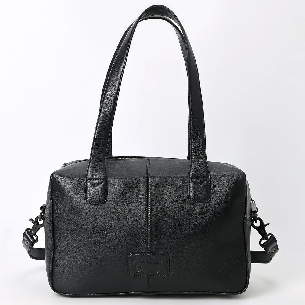 ADBGZ856 Black Tooled Leather Tote with Dual Handles American Darling