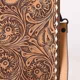 ADBGZ861 Vertical Tan Tooled Leather Crossbody Bag Western Floral | American Darling