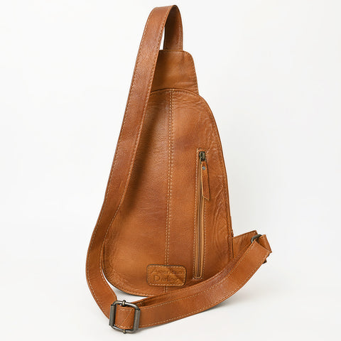 American Darling Floral Hand Tooled Bag -Hair on Cowhide Sling