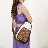 ADBG1146 Cowhide Leather Western Sling Bag with Hand-Tooled Pocket - Eleanor Edition by American Darling