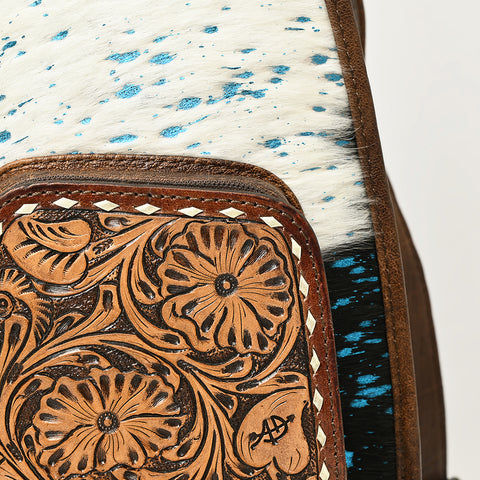 ADBG1146 American Darling Floral Hand Tooled Bag -Hair on Cowhide Sling