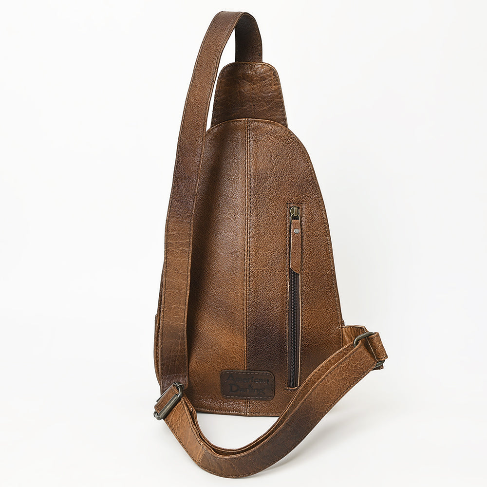 American Darling Floral Hand Tooled Bag | Hair on Cowhide Sling