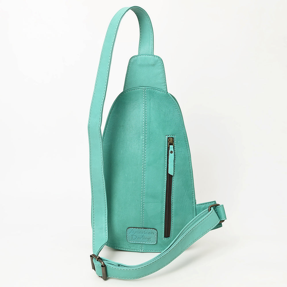 American Darling Floral Hand Tooled Bag | Hair on Cowhide Sling