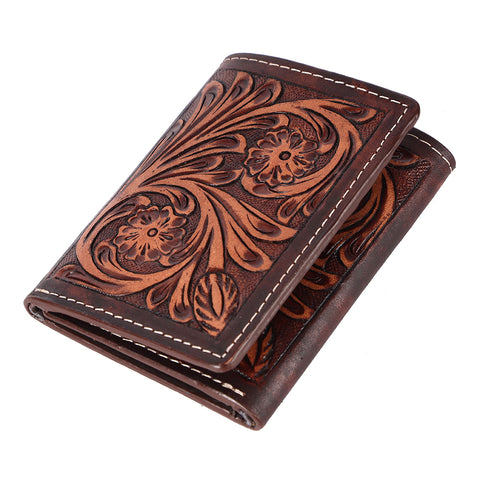 BEBGM168-Western Leather Trifold Wallet