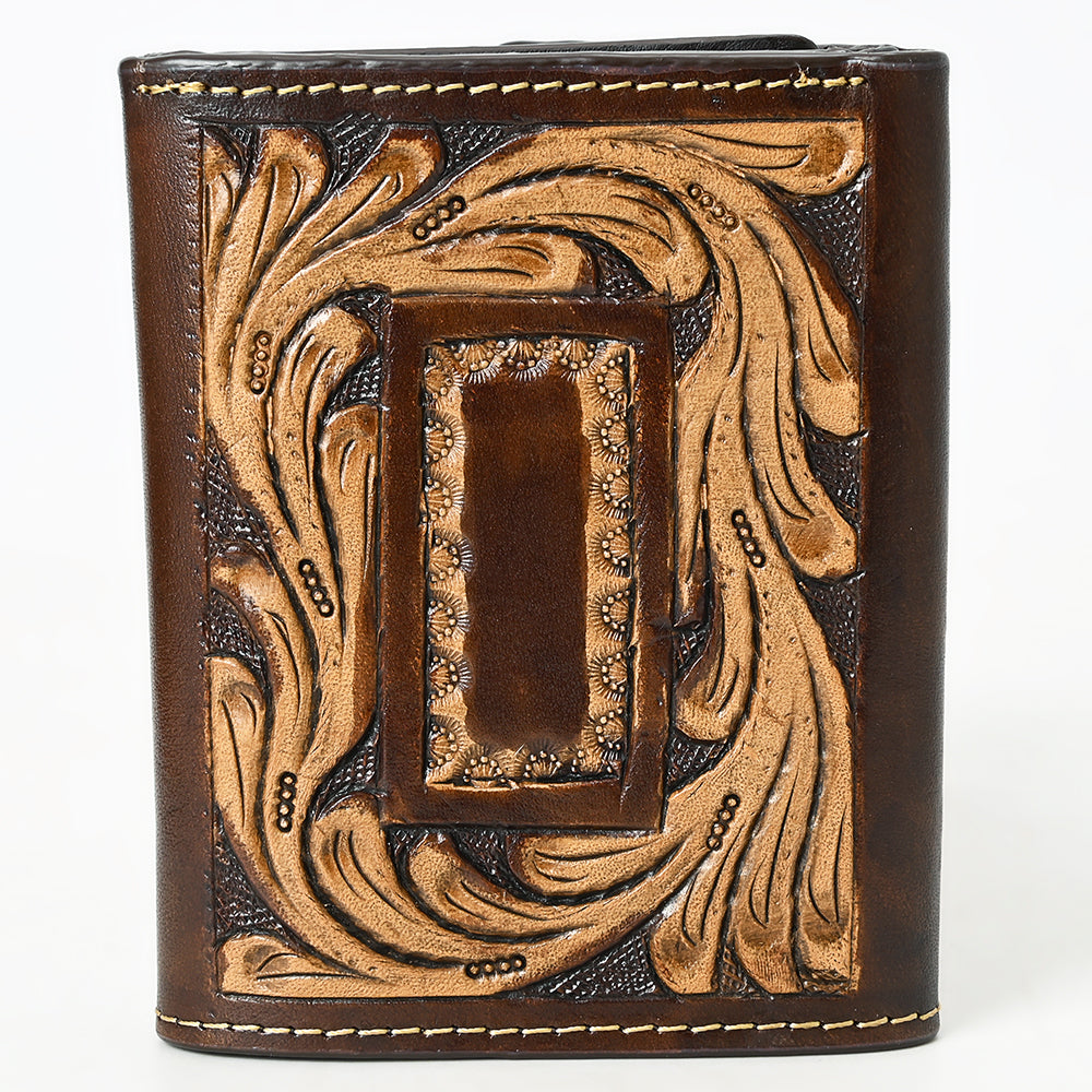 BEBGM183-Western Leather Trifold Wallet