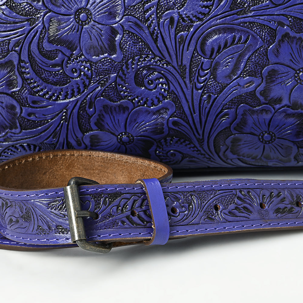 ADBG1483 Hand-Tooled Leather Duffle Bag - Floral Western Travel Purse