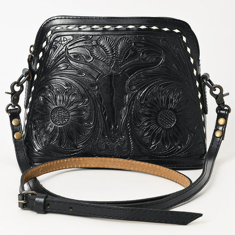 American Darling Hand Tooled Western Leather Crossbody - Floral Carved Full Grain Leather