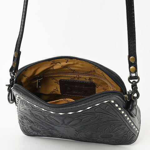 American Darling Hand Tooled Western Leather Crossbody - Floral Carved Full Grain Leather