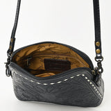 ADBG769A Western Tooled Leather Crossbody with Longhorn Design American Darling
