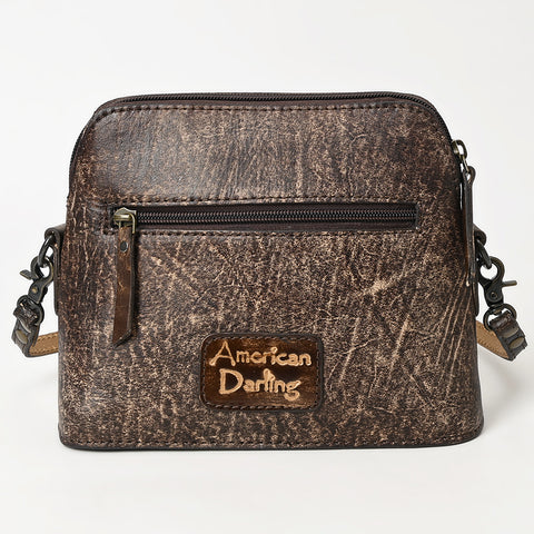 American Darling Hand Tooled Western Leather Crossbody - Floral Carved Full Grain Leather