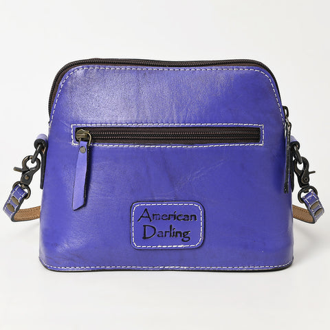 American Darling Hand Tooled Western Leather Crossbody - Floral Carved Full Grain Leather