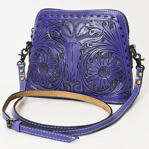 American Darling Hand Tooled Western Leather Crossbody - Floral Carved Full Grain Leather