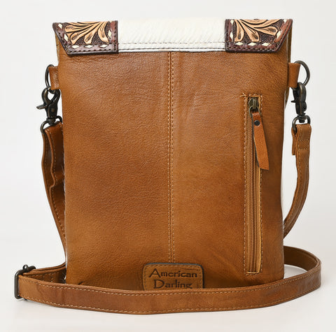 American Darling Hair-On Cowhide & Hand-Tooled Crossbody Bag | Tassel Flap Purse