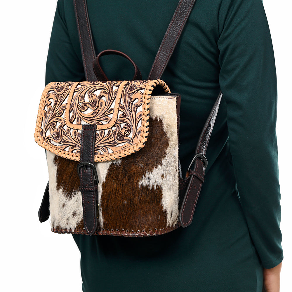 ADBGZ864 Mini Cowhide & Tooled Leather Backpack Western Rucksack | American Darling