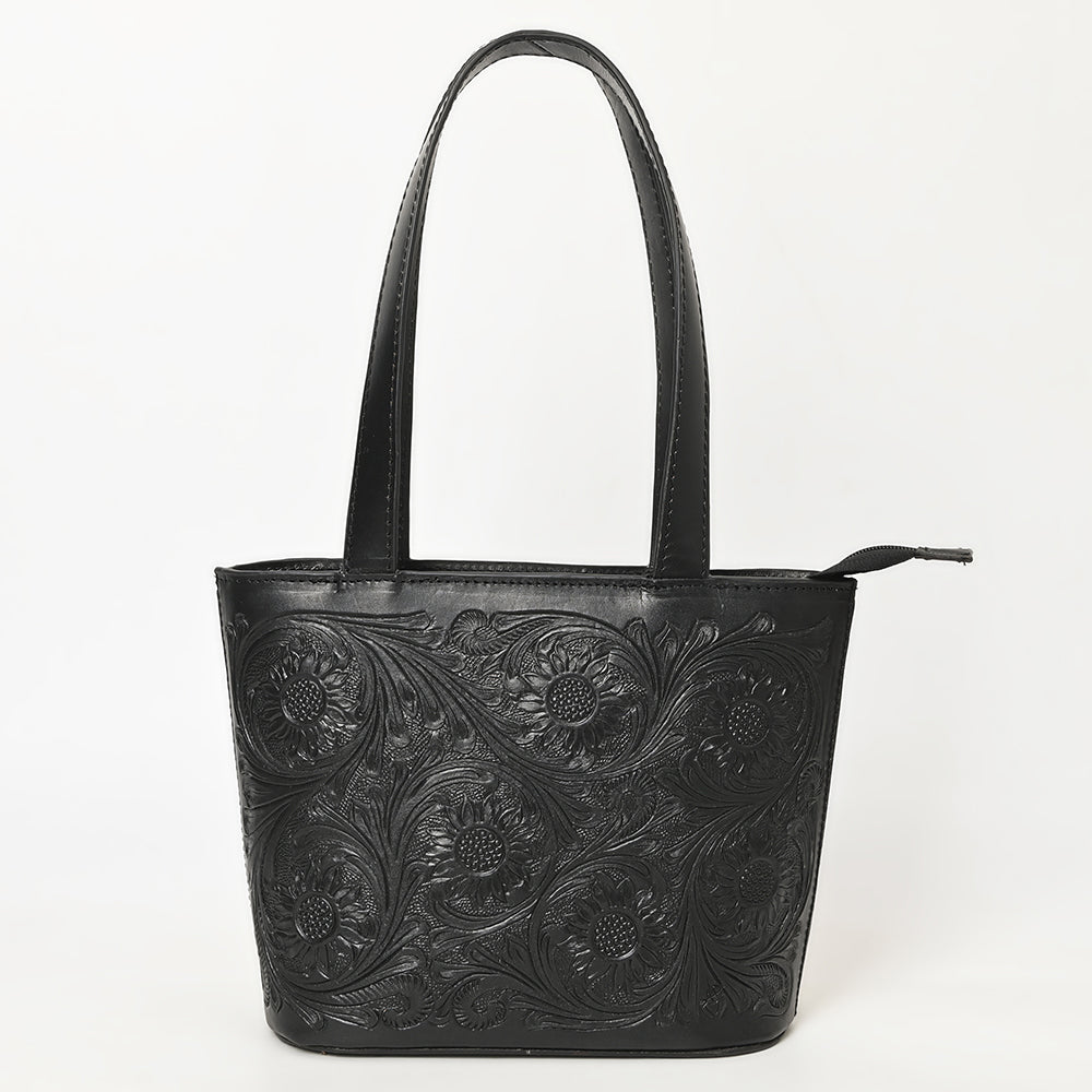 ADBGZ836A Sunflower Tooled Leather Western Tote Bag Classic Black