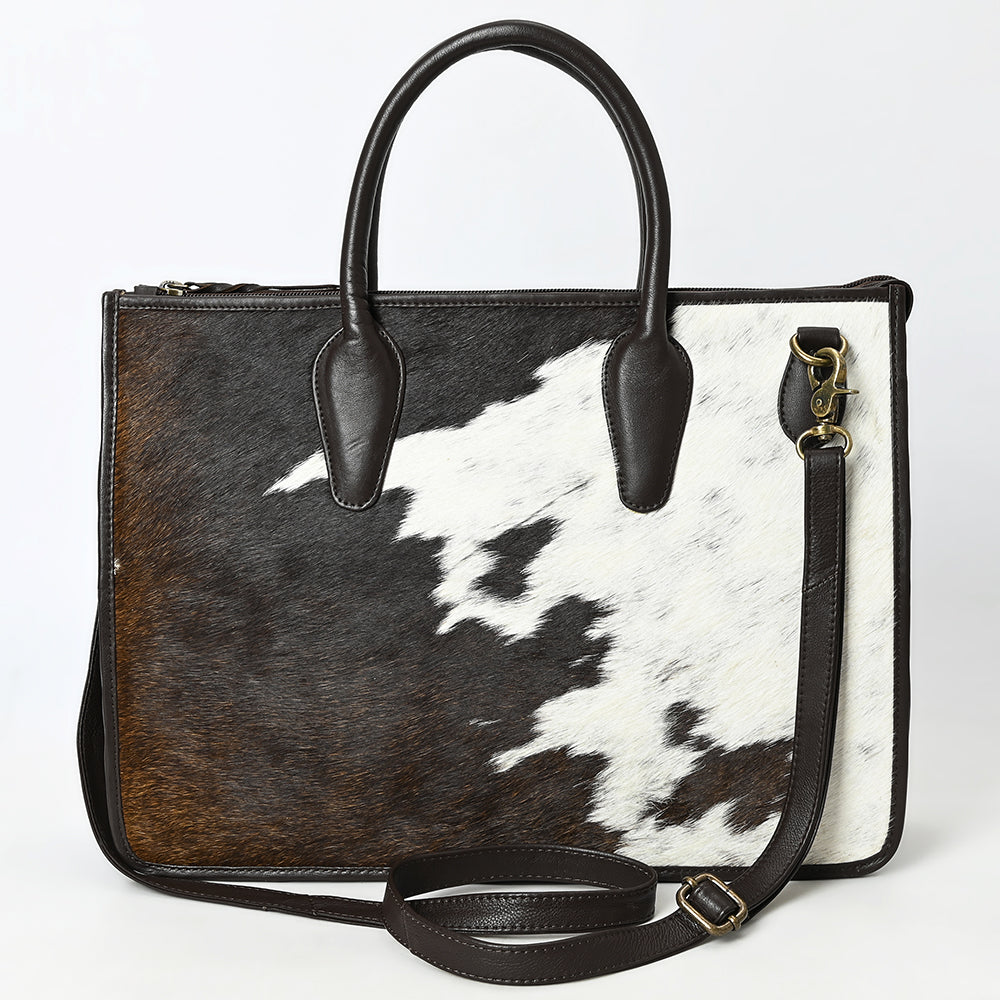 ADBGM428 Hair-On Cowhide Leather Tote Bag with Structured Handles - American Darling